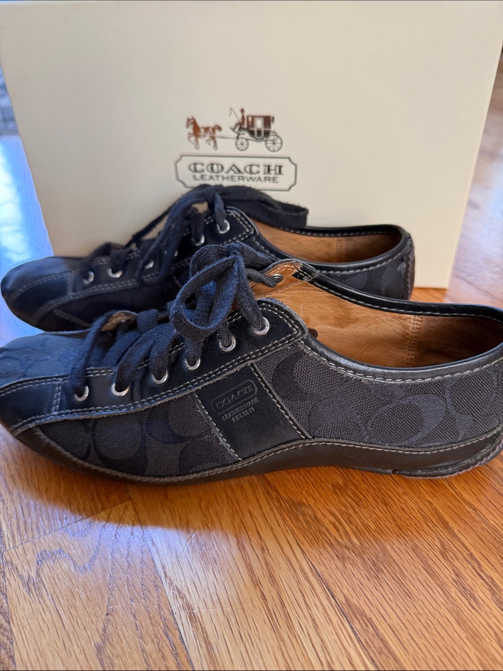Coach Signet Canvas and Leather Trim Shoes - Picture 2 of 3